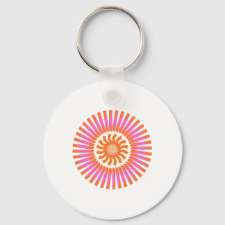 Orange Spiral Soluppgång Abstrakt Geometrisk Desig Nyckelring