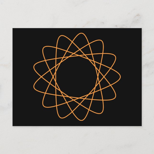 Orange Spirograph Vykort (Framsida)