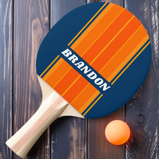 Orange Splash Board Ränder med namn Pingisracket (Skapare uppladdad)