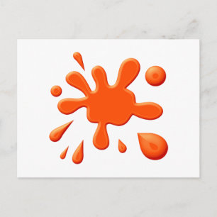 Orange Splott Färgfyllning Vykort