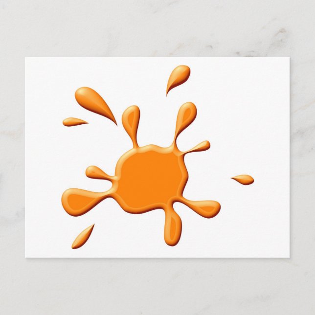 Orange Splott Färgfyllning Vykort (Framsida)