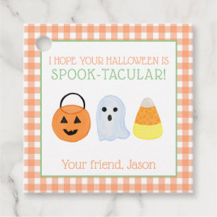 Orange Spook-tacular Halloween Spooky Trick Treat Gåvor Etiketter