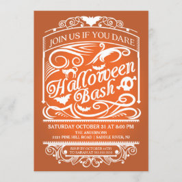 Orange Spooky Gothic Halloween-inbjudan Inbjudningar