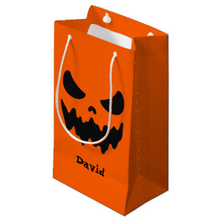Orange Spooky Halloween Candy Treat Bag