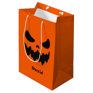 Orange Spooky Halloween Candy Treat Bag