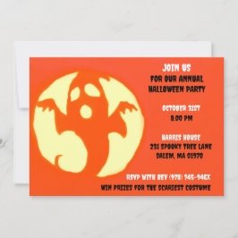 Orange Spooky Halloween Gholyst Party Inbjudningar