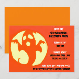 Orange Spooky Halloween Gholyst Party Inbjudningar
