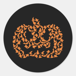 Orange Spooky Halloween Pumpkin jack o lantern Runt Klistermärke