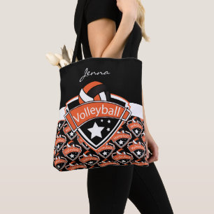 Orange Sport Volleyball DIG-text Tygkasse