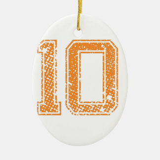 Orange sportar Jerzee numrerar 10.png Julgransprydnad Keramik