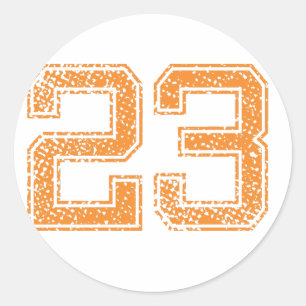Orange sportar Jerzee numrerar 23.png Runt Klistermärke