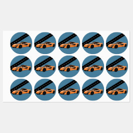 Orange Sports Car Stickers