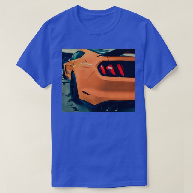 Orange Sports Car Svan Ljus T Shirt (Design framsida)