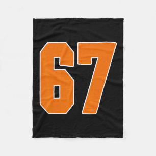 Orange Sports Number 67 Tröja Uniform Spelare Fan Fleecefilt