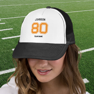 Orange Sports Team Custom Name Player Number Team Keps