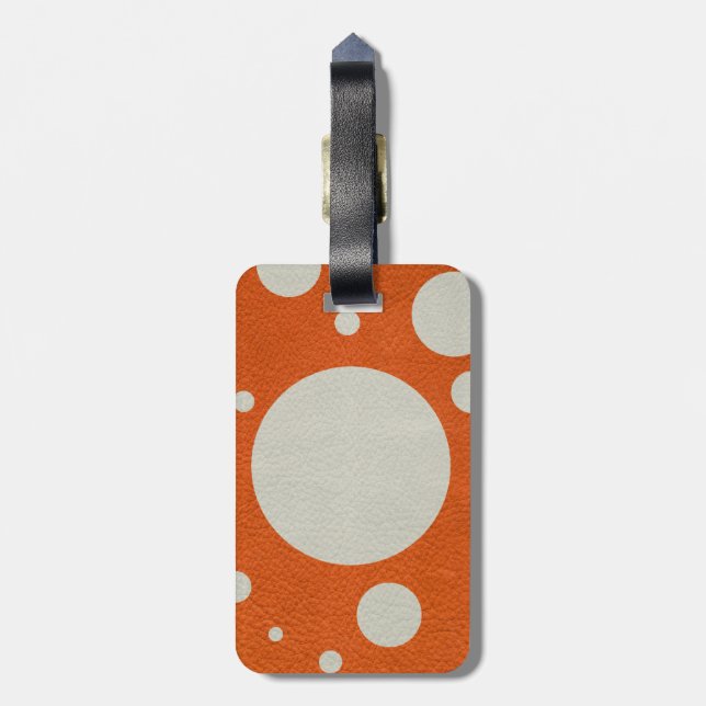 Orange Sprickade prickar på stenläder Bagagebricka (Baksidan Lodrät)
