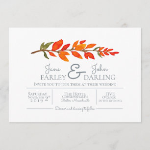 Orange Sprig Wedding bjudning Inbjudningar