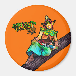 Orange Sprout Träd Magnet