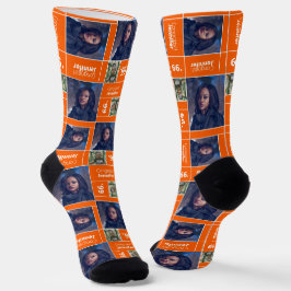 Orange Square Photo Studenten Class Year SockSocks