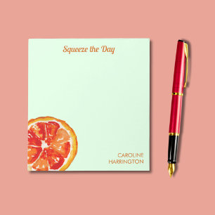 Orange Squeeze Day Cute Inspirational Citrus Anteckningsblock