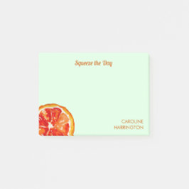 Orange Squeeze Day Cute Inspirational Citrus Post-it Block