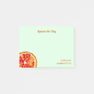 Orange Squeeze Day Cute Inspirational Citrus Post-it Block