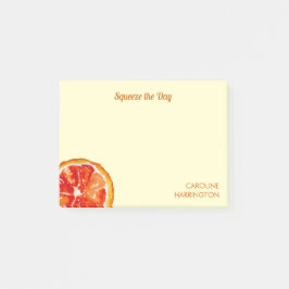 Orange Squeeze Day Cute Inspirational Citrus Post-it Block