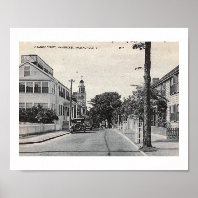 Orange St, Nantucket, Massachusetts Vintage Poster (Framsidan)