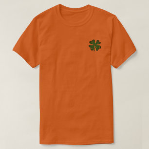 Orange St patrick's day t-skjorta med schamprock-l T Shirt