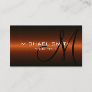 Orange Stainless Steel Metall Monogram Visitkort