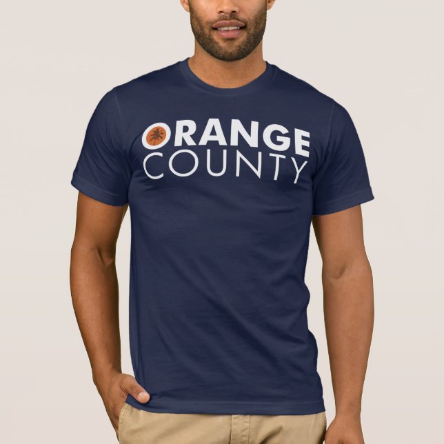 Orange ståndsmässig vittext tee shirt (Framsida)
