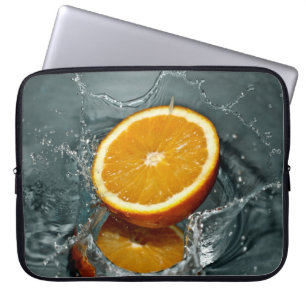 Orange Stänk laptop sleeve
