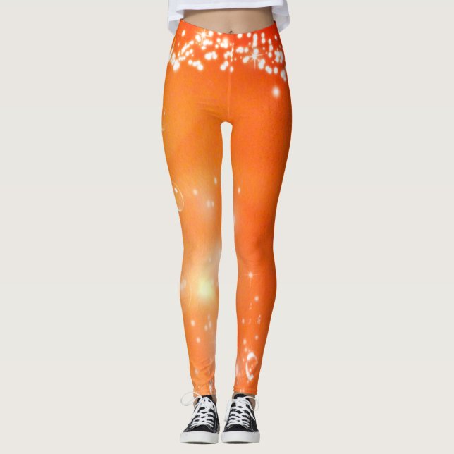 Orange Stänk Leggings (Framsida)
