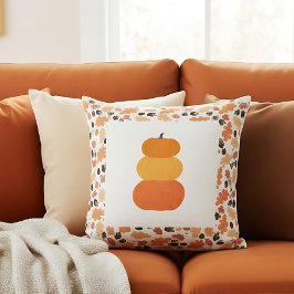 Orange Staplad Pumpkins Farmhouse Fall Decor Kudde