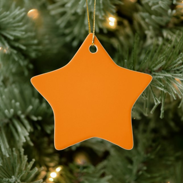 Orange Star Keramisk Ornament (Träd)