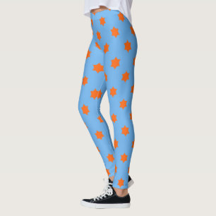 Orange Star Mönster Leggings