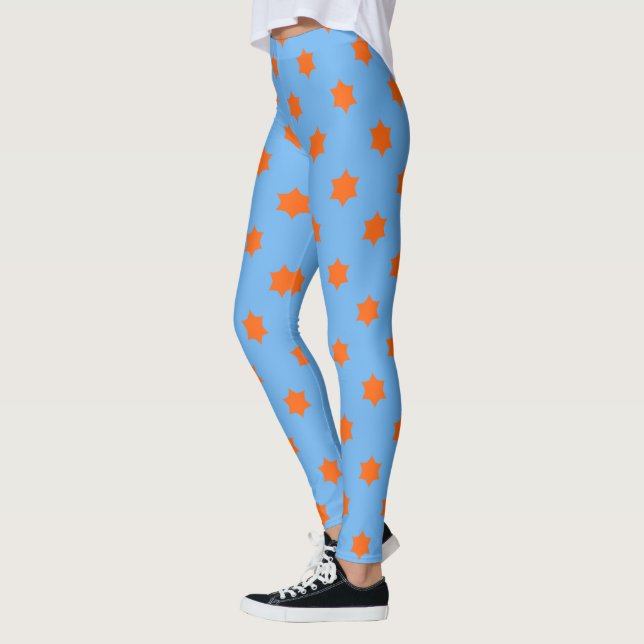 Orange Star Mönster Leggings (Vänster)