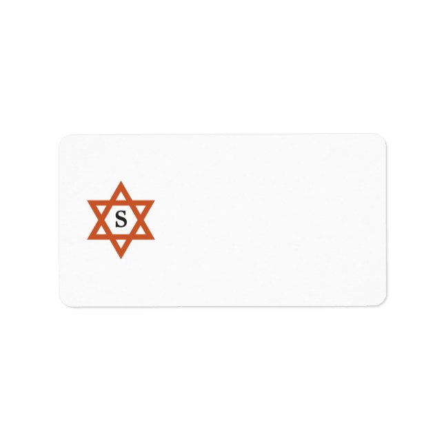 Orange Star of David Label Adressetikett (Framsidan)