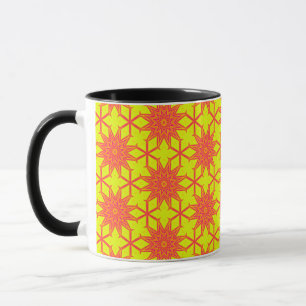 Orange Starburst-blomma på gul bakgrund Mugg