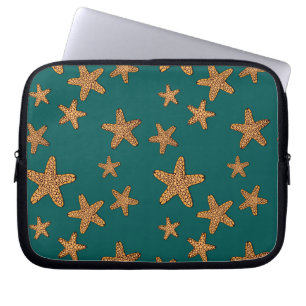 Orange Starfish Mönster Laptop Fodral
