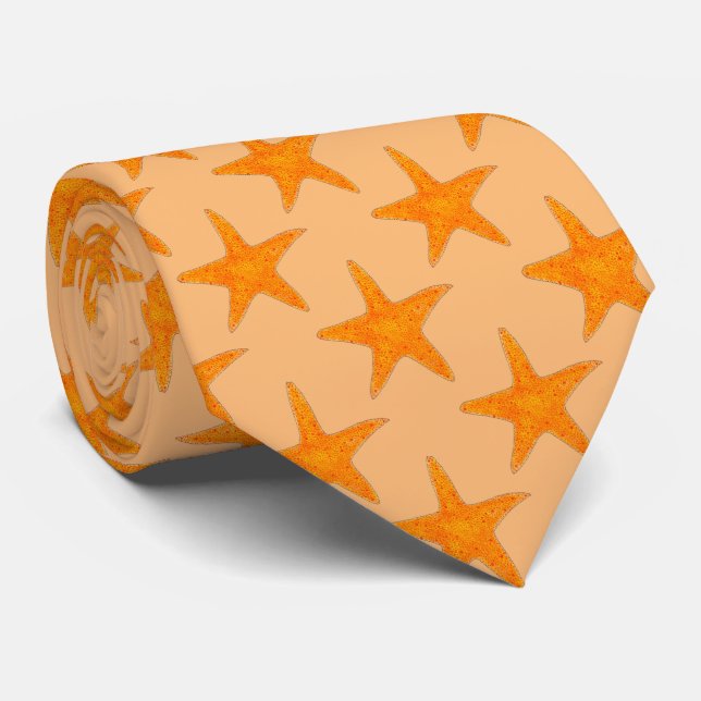 Orange Starfish Star Fish Beach Seashell Snäcka Ti Slips (Rullad)