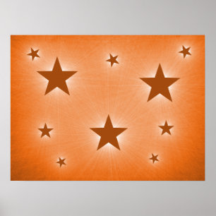 Orange Stars i Nattens Himlar Poster