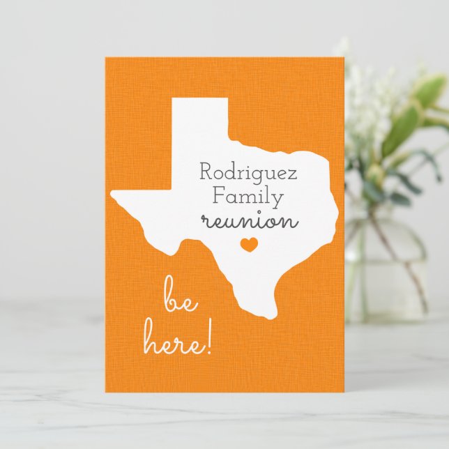 Orange State of Texas Family Reunion-inbjudan Inbjudningar (Stående Fram)