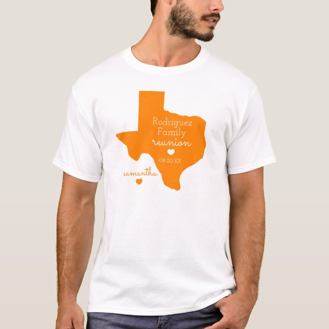Orange State of Texas Family Reunion T-Shirt (Framsida)