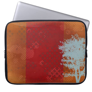 Orange Steampunk med Abstrakt Träd Laptop sleeve