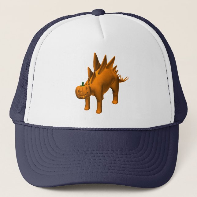 Orange Stegosaurus halloweenis Truckerkeps (Framsida)