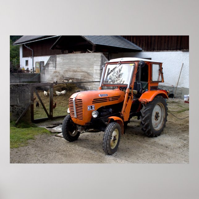 Orange Steyr Tractor KL II Poster (Framsidan)