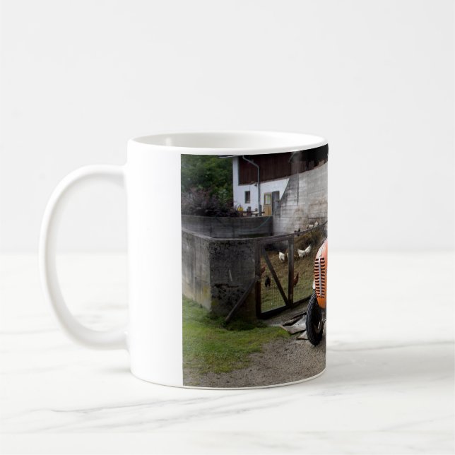 Orange Steyr traktor KL II Kaffemugg (Vänster)