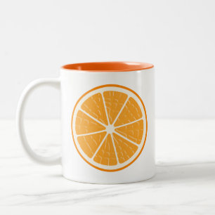Orange Stiliserat fruktsegment Två-Tonad Mugg