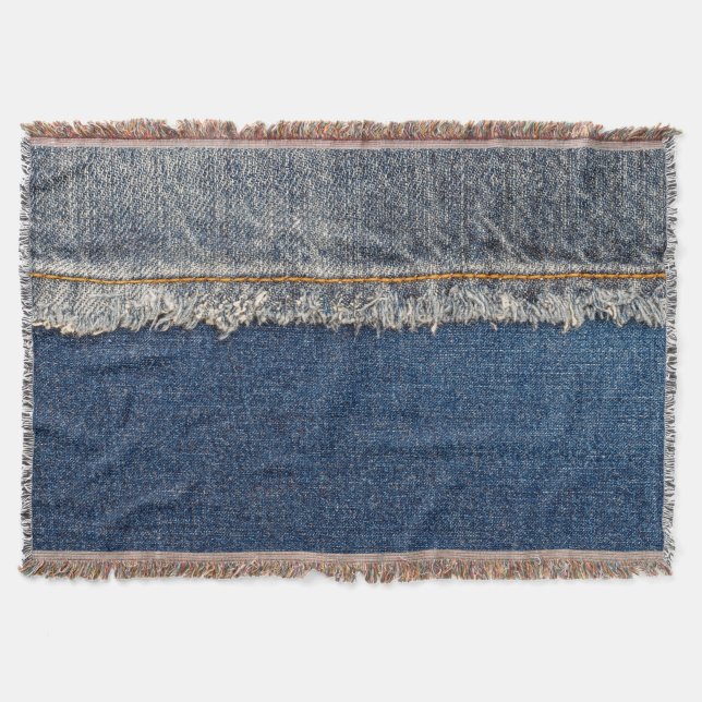 Orange Stitch, Dubbla Denim Patch. Filt (Framsidan)